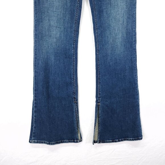 Oliver Logan The Russel Flare Denim Jeans Womens 25 Split Hem Distressed - Picture 3 of 15